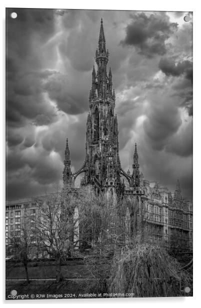 Edinburgh Scott Monument Acrylic by RJW Images