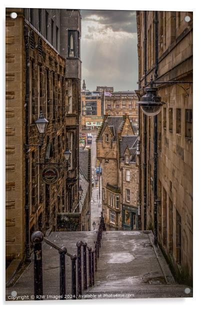 Edinburgh Warriston Close Acrylic by RJW Images