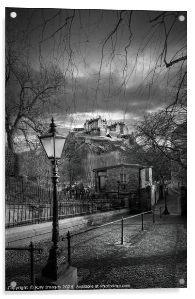 Edinburgh Castle from St Cuthberts Acrylic by RJW Images