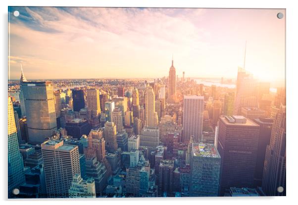 New York City skyline Acrylic by Simo Wave