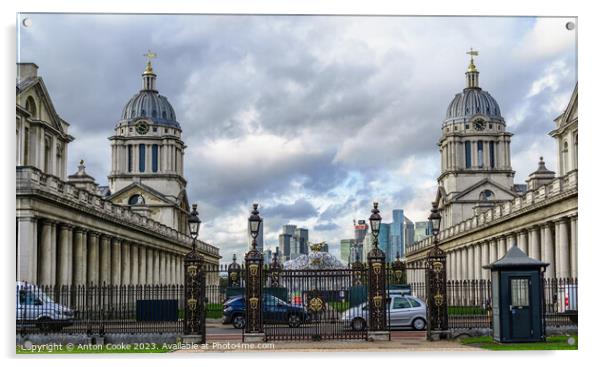 Historic Naval College Meets Modern Skyline Acrylic by Anton Cooke