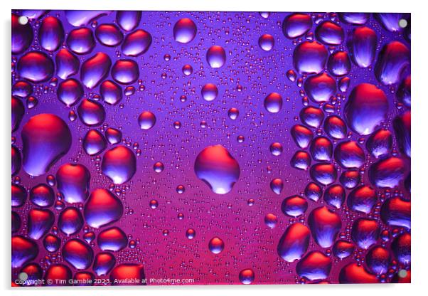 Colourful Water droplets Acrylic by Tim Gamble