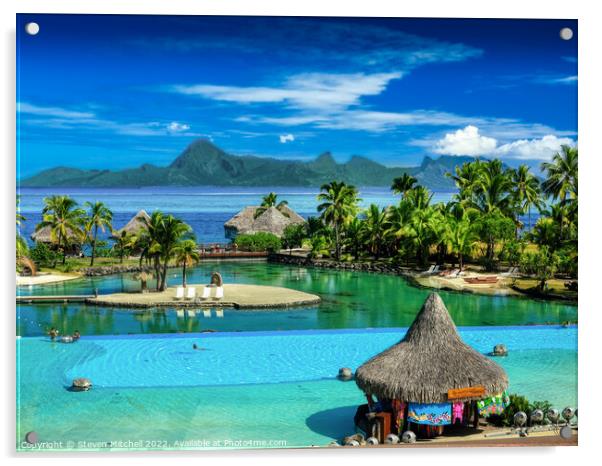 Tahiti and Moorea Islands Acrylic by Steven Mitchell