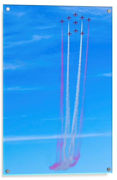 Red Arrows Formation Acrylic by Chris Walker