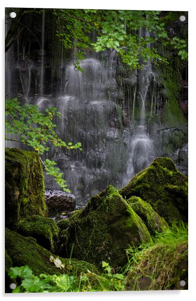 Waterfall rocks Acrylic by Chris Walker