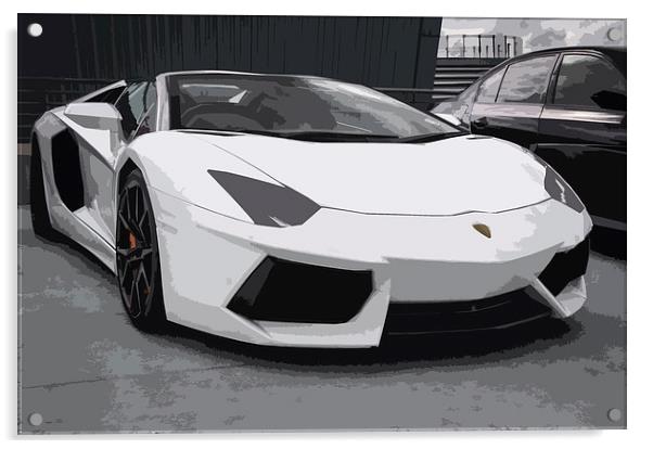 Lamborghini Aventador Roadster Acrylic by Chris Walker