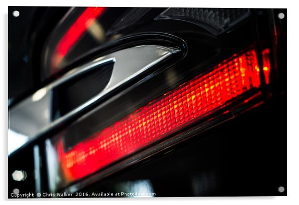 Tesla Model S Light Detail Acrylic by Chris Walker