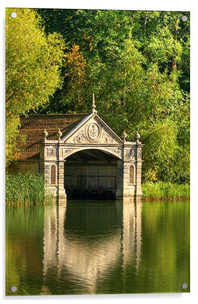 Tranquil Boathouse, Burghley House Acrylic by Chris Walker