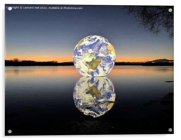 Earth on  Pennington Flash Acrylic by Leonard Hall