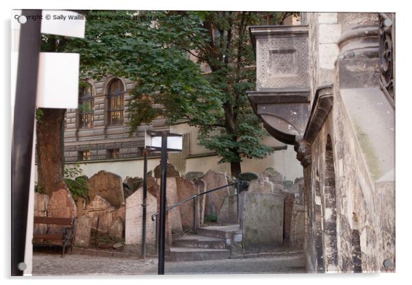 The Jewish Cemetery, Prague Acrylic by Sally Wallis
