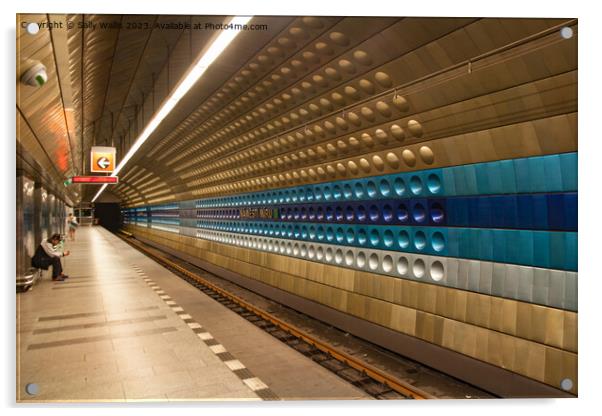 Prague Underground Station Acrylic by Sally Wallis