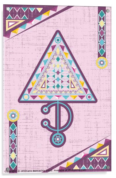 Tribal Poster Pattern Vector Illustration. The Symbol of Moroccan Berber Jewelry. Amazigh culture fibula. north african culture. Acrylic by othmane Belmachia
