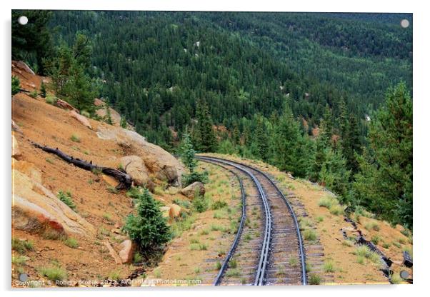 Colorado Pikes Peak Cog Rail with Pikes Forrest  Acrylic by Robert Brozek