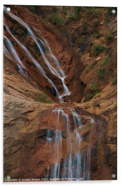 Colorado Seven Falls water fall closeup Acrylic by Robert Brozek