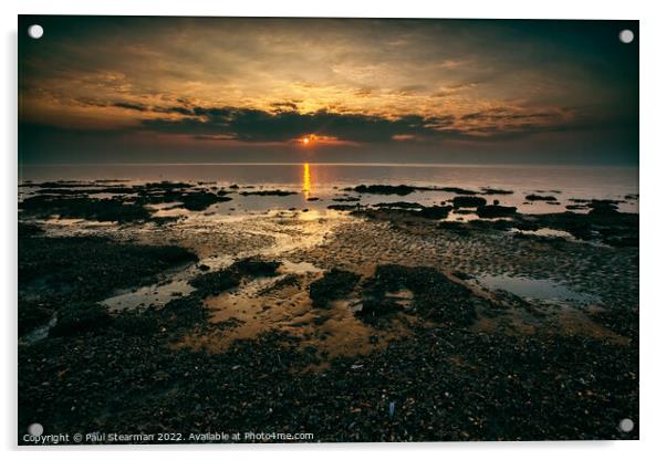 Sunset at Hunstanton Norfolk Acrylic by Paul Stearman