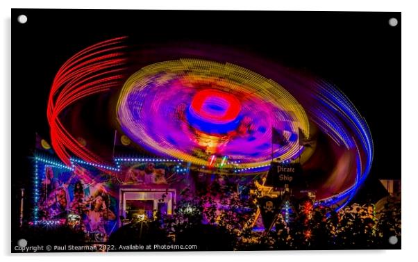 Abstract Image of Funfair Ferris Wheel taken at night Acrylic by Paul Stearman
