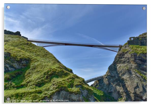 Bridge at Tintagel castle, Cornwall, UK Acrylic by  Garbauske