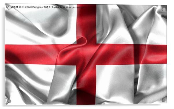 England flag - realistic waving fabric flag Acrylic by Michael Piepgras