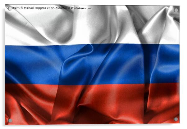 3D-Illustration of a Russia flag - realistic waving fabric flag Acrylic by Michael Piepgras