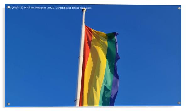 Lgbt community symbol in rainbow colors. Rainbow pride flag illu Acrylic by Michael Piepgras