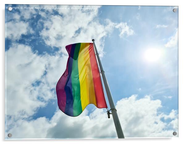 Rainbow pride flag illustration. Lgbt community symbol in rainbo Acrylic by Michael Piepgras