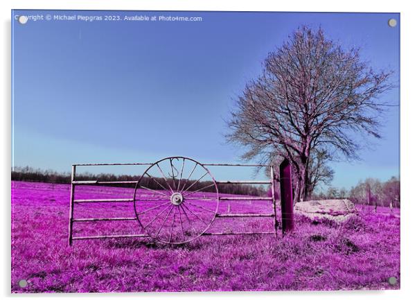 Colorful fantasy landscape in an asian purple infrared photo sty Acrylic by Michael Piepgras