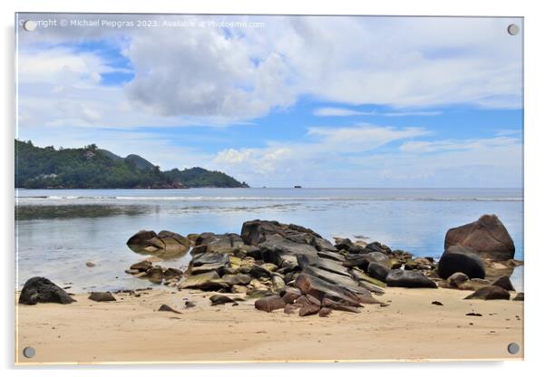 Beautiful rocks at the beaches of the tropical paradise island S Acrylic by Michael Piepgras