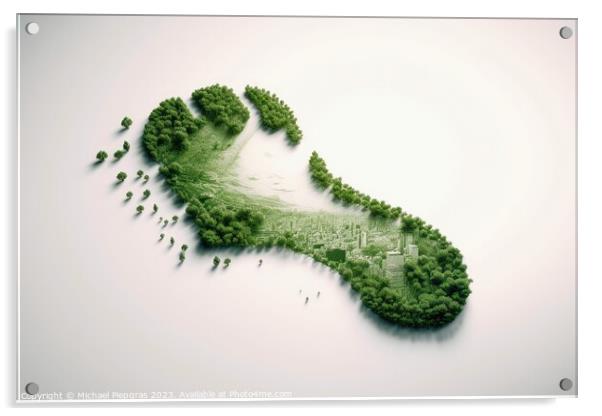 Green future and our cological footprint created with generative Acrylic by Michael Piepgras