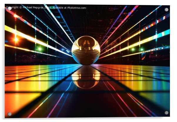 Nightlife disco ball concept created with generative AI technolo Acrylic by Michael Piepgras