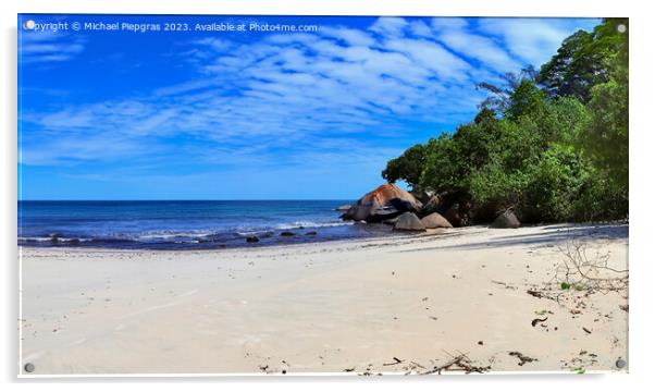 Stunning high resolution beach panorama taken on the paradise is Acrylic by Michael Piepgras