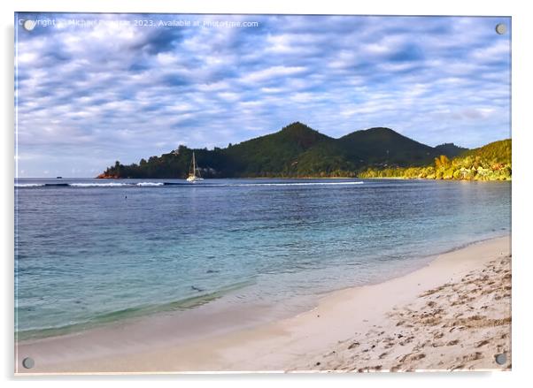 Stunning high resolution beach panorama taken on the paradise is Acrylic by Michael Piepgras