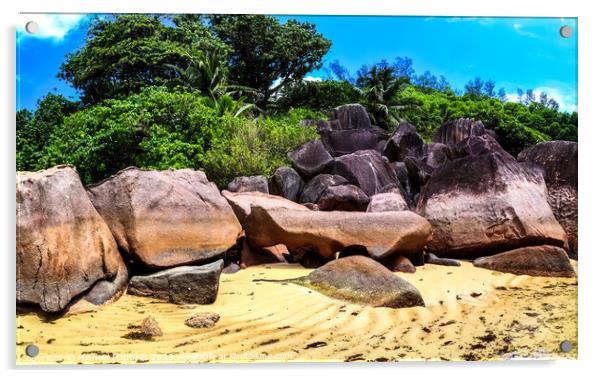 Stunning high resolution beach panorama taken on the paradise is Acrylic by Michael Piepgras