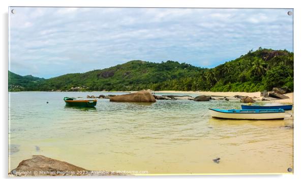 Stunning high resolution beach panorama taken on the paradise is Acrylic by Michael Piepgras