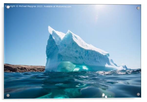 Beautiful shot of an iceberg on a sunny day.^ Acrylic by Michael Piepgras