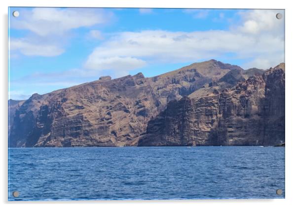 The mighty cliffs of Los Gigantes on the Canary Island of Teneri Acrylic by Michael Piepgras