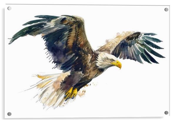 Watercolor of a sea eagle on white. Acrylic by Michael Piepgras