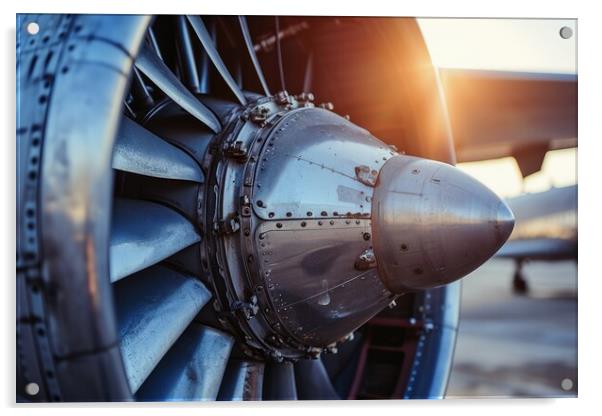 Close up of an aircraft turbine. Acrylic by Michael Piepgras