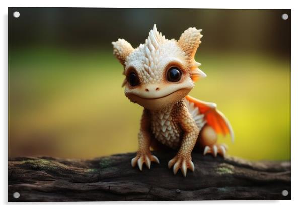 A cute little dragon. Acrylic by Michael Piepgras