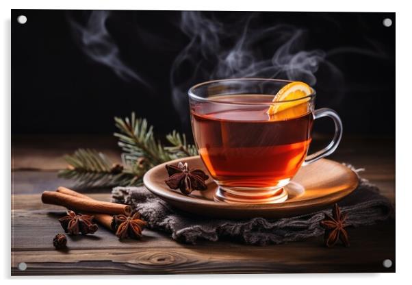 A delicious cup of hot tea. Acrylic by Michael Piepgras