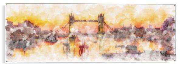 Tower Bridge at Dawn Acrylic by Christopher Lawrence Mrs Lawrence