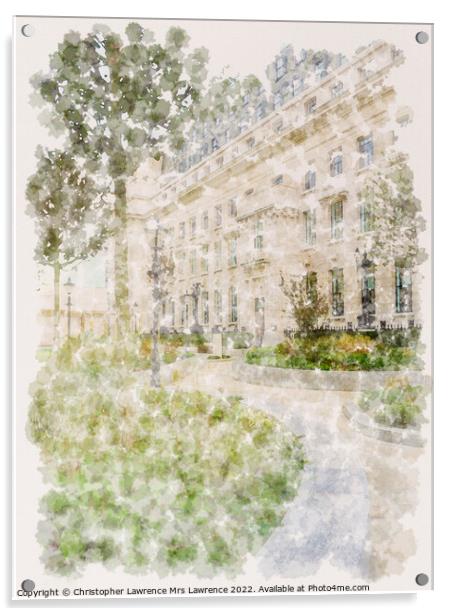 Seeting Lane Garden in the City of London Acrylic by Christopher Lawrence Mrs Lawrence