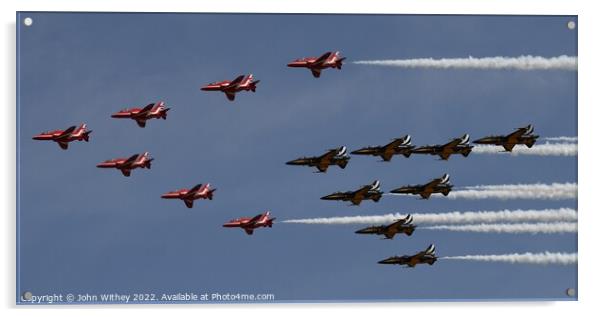 Red Arrows & Black Eagles Acrylic by John Withey