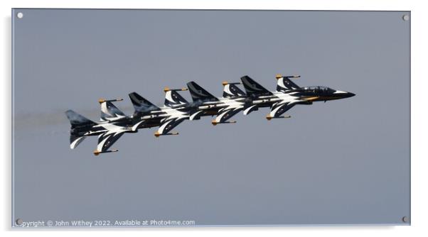 ROK Black Eagles in close formation Acrylic by John Withey