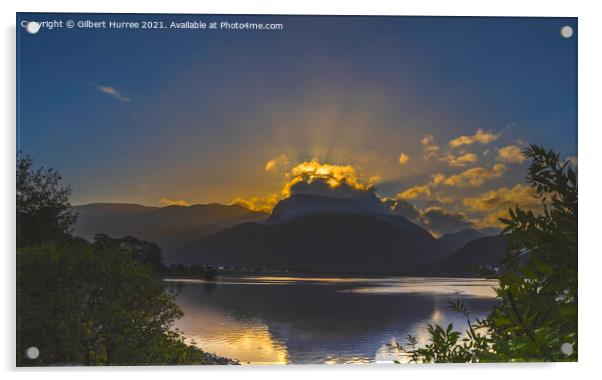 Haunting Dawn at Corpach Loch Acrylic by Gilbert Hurree