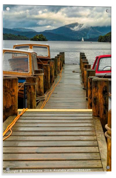 Serene Windermere Jetty: A Lakeland Gem Acrylic by Gilbert Hurree