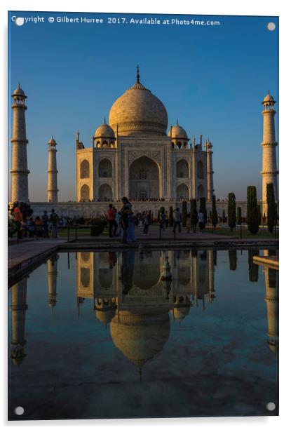 Taj Mahal's Twilight Elegance Acrylic by Gilbert Hurree