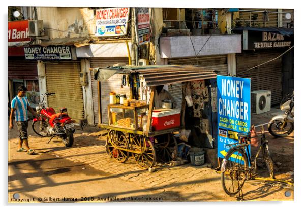 India's Vibrant Backstreet Vista Acrylic by Gilbert Hurree