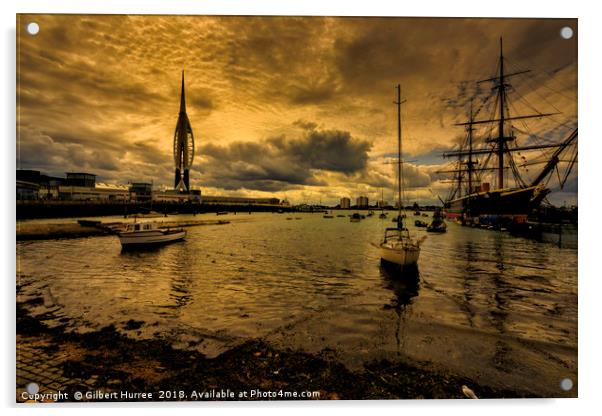 Portsmouth Harbour's Historic Charm Acrylic by Gilbert Hurree