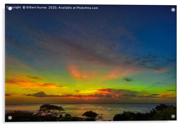 Sunset at Flic en Flac Mauritius Acrylic by Gilbert Hurree