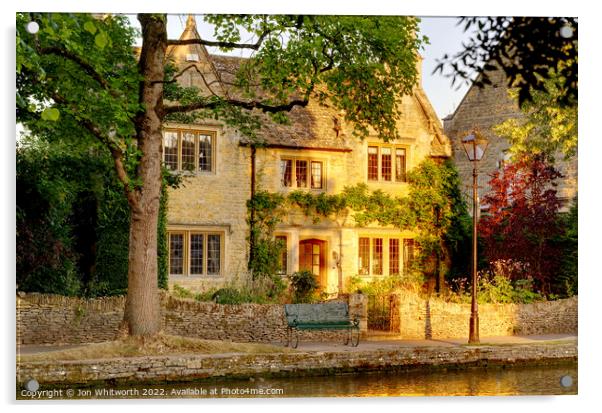 Picturesque house at Bourton Acrylic by Jon Whitworth